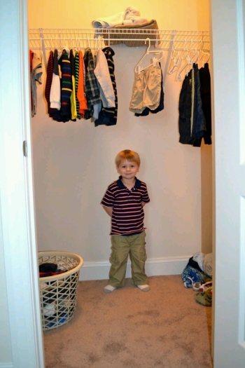 Caelan loves his new closet